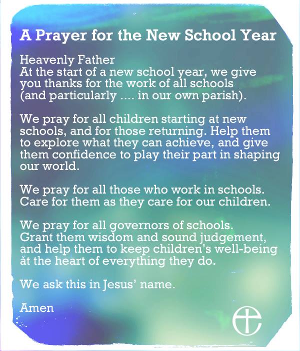 A Prayer for the New School Year, 29 Aug 2014