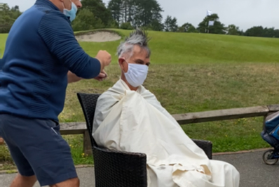 A Close Shave- Archdeacon Antony mid-shave