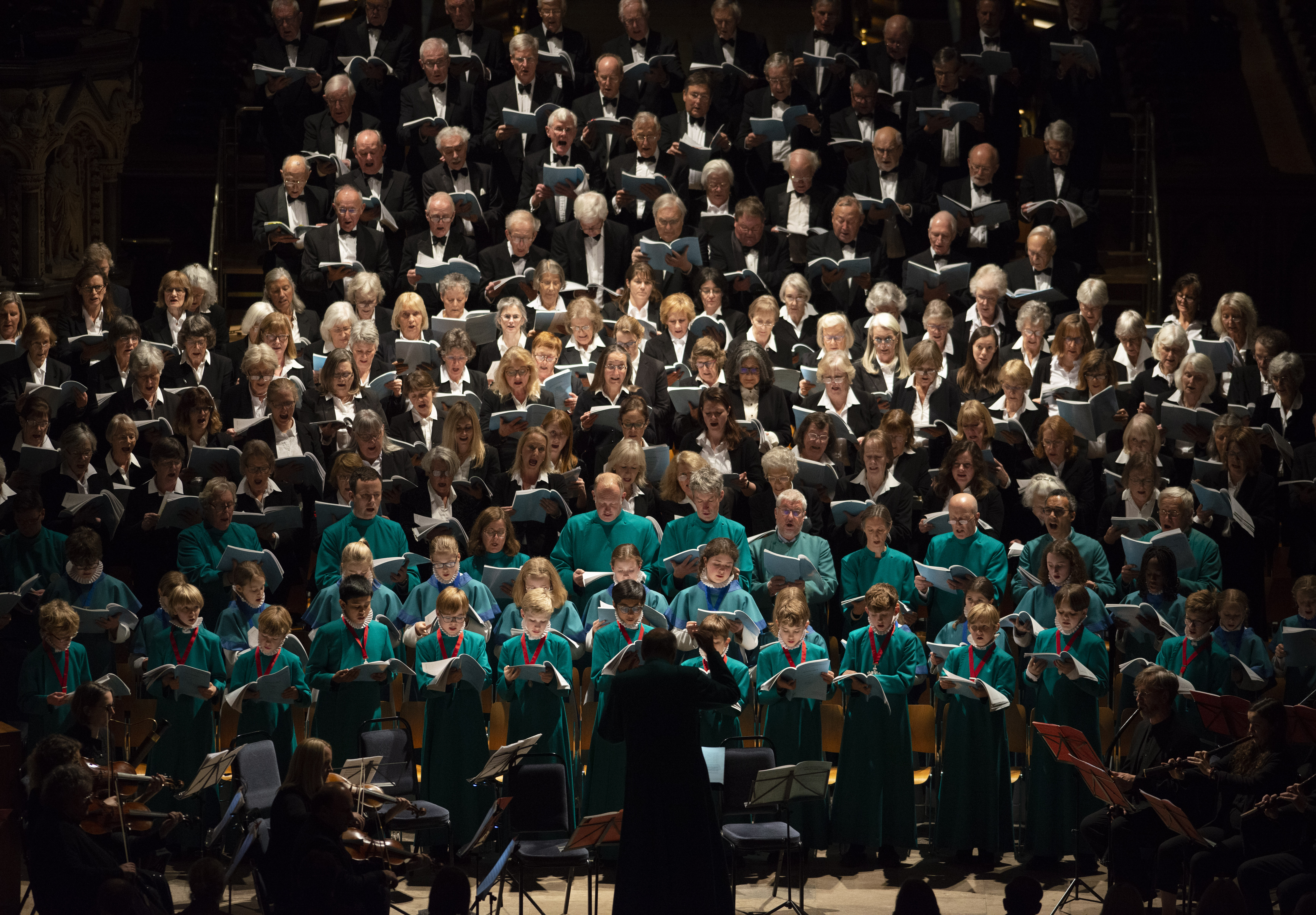 A massed choir at the Spire Crossing for Monteverdi's Vespers, Salisbury Cathedral - photo Tom Gregory (1)