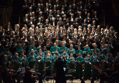 A massed choir at the Spire Crossing for Monteverdi's Vespers, Salisbury Cathedral - photo Tom Gregory (1)