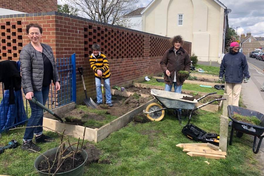 BH15 Grow Together- first new bed going in- Original photo courtesy bh15growtogether on Facebook