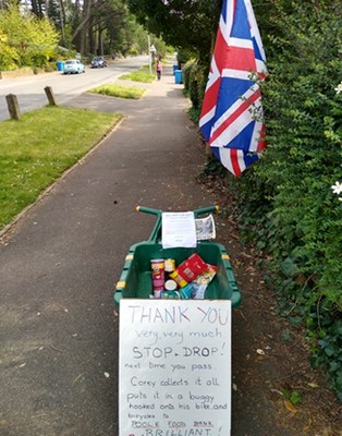 Doing her bit- collection point