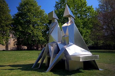 Large reclining figure and... Sitting Couple On A Bench- courtesy @SculpTourFav on Twitter