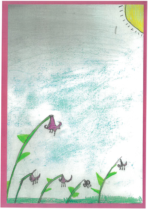 Lost Words, snowdrops and bluebells- page one