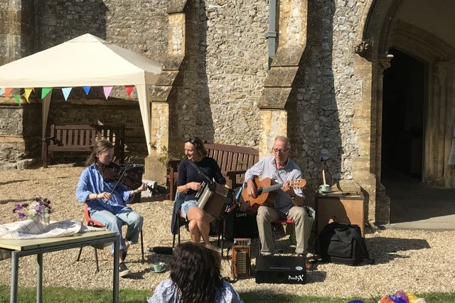 New Friends in Devon- Hawkchurch folk group Angela's Neighbours