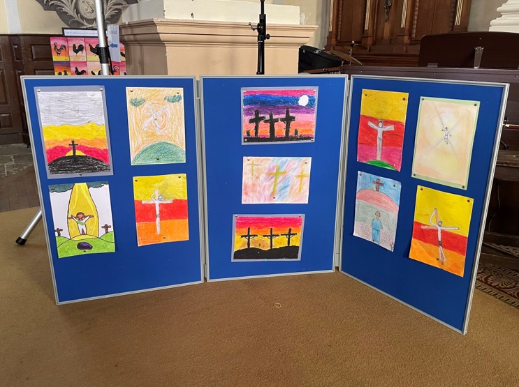 Palm Sunday and Holy Week in the Diocese- Archbishop Wake CE School display in Blandford Church