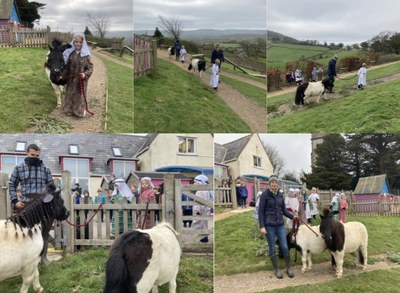 Palm Sunday- Marshwood procession with 'donkeys'