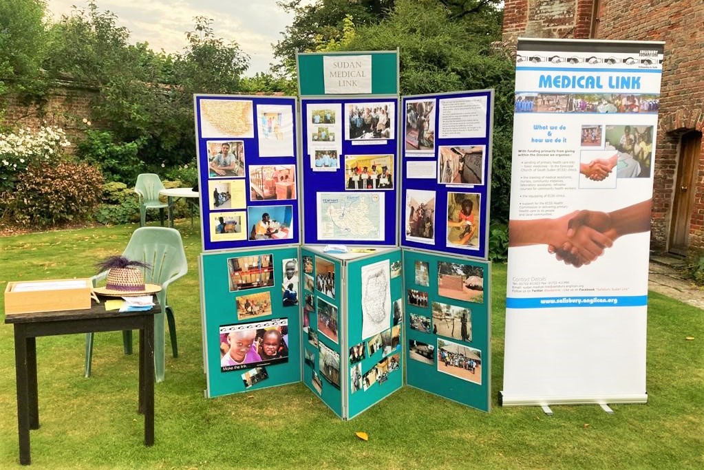 Sudans Medical Link fundraising Soiree at Cranborne Manor- display stand