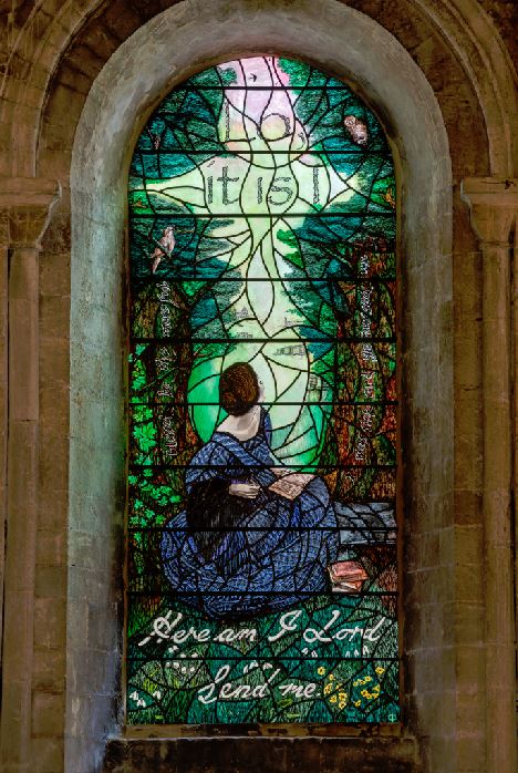 Supporting local artistry- Calling Window at Romsey Abbey, by Sophie Hacker