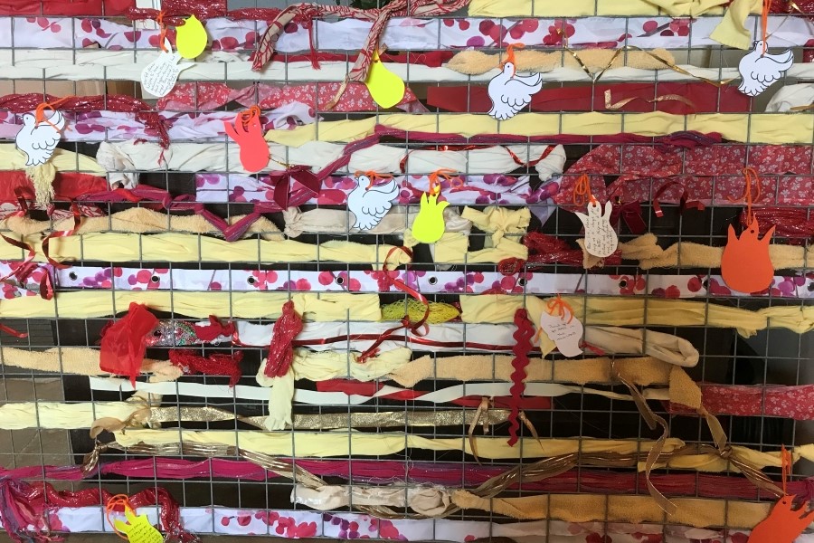 Weaving peace, prayer and Pentecost together- finished artwork at Easterton School