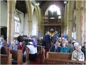 Crowds at St Andrew's, Yetminster