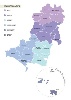 We have 21 deaneries grouped into 6 archdeaconries. Click the picture to view a larger version.