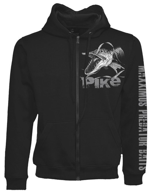 Fladen - Maxximus Angry Skeleton Pike Zip Hoody - Black - Fishing Clothing