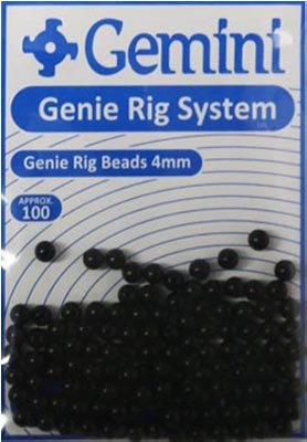 Gemini Genie 4mm Rig Beads Black