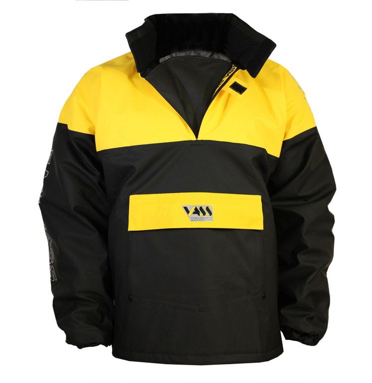 Team Vass 350 Winter Smock- yellow-black - Extreme Sea fishing - Waterproof non breathable FRONT VIEW.1mb.jpg