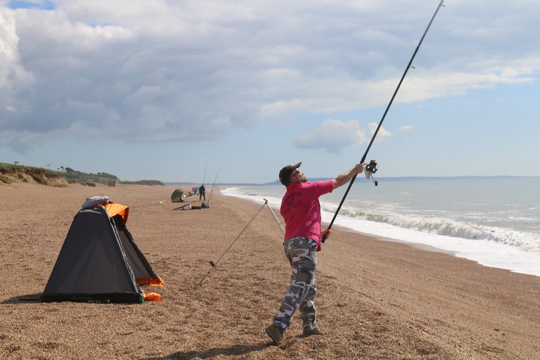 Beautiful day on Chesil although the water was muddy